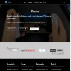 Скриншот главной страницы сайта winlator.com