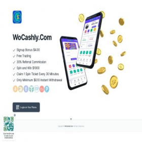 Скриншот главной страницы сайта wocashly.com