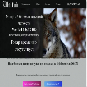 Скриншот главной страницы сайта wolfad.ru
