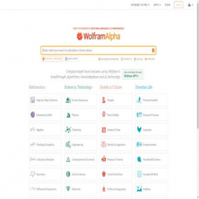 Скриншот главной страницы сайта wolframalpha.com