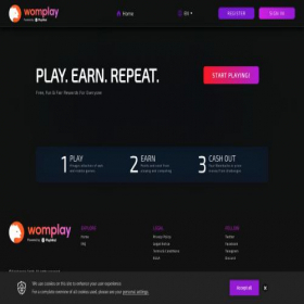 Скриншот главной страницы сайта womplay.io