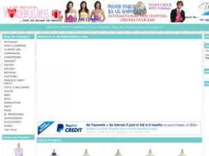 Скриншот главной страницы сайта wonderfuldress.com