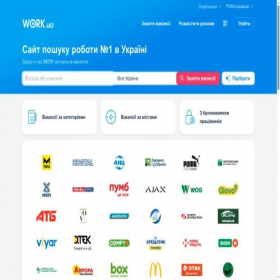 Скриншот главной страницы сайта work.ua