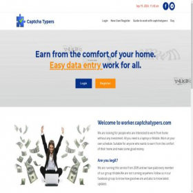 Скриншот главной страницы сайта worker.captchatypers.com