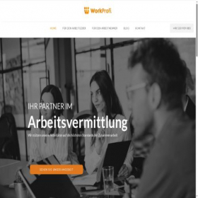 Скриншот главной страницы сайта workprofi.eu