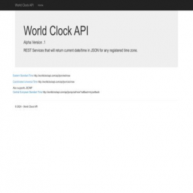 Скриншот главной страницы сайта worldclockapi.com