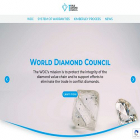 Скриншот главной страницы сайта worlddiamondcouncil.org