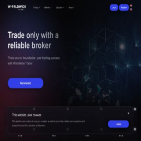 Скриншот главной страницы сайта worldwidetrade.io