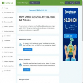 Скриншот главной страницы сайта worthofweb.com