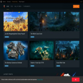 Скриншот главной страницы сайта wotblitz.eu