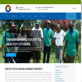 Скриншот главной страницы сайта woteyouthdevelopment.org