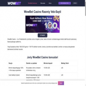 Скриншот главной страницы сайта wowbet-casino-kz.kz