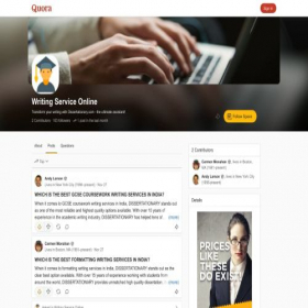 Скриншот главной страницы сайта writingserviceonline.quora.com