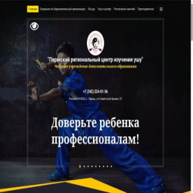 Скриншот главной страницы сайта wushucentre.ru
