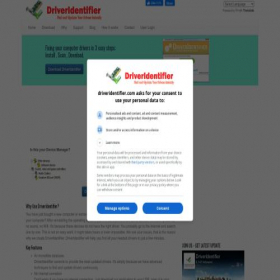 Скриншот главной страницы сайта www2.driveridentifier.com