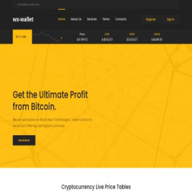 Скриншот главной страницы сайта wx-wallet.com