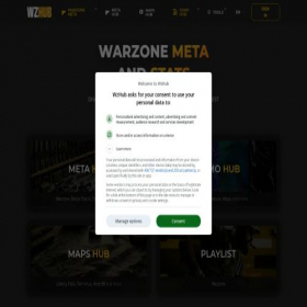 Скриншот главной страницы сайта wzhub.gg