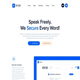 Скриншот главной страницы сайта x-call.app