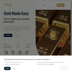 Скриншот главной страницы сайта xaut-gold.network