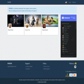 Скриншот главной страницы сайта xhook.net
