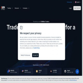 Скриншот главной страницы сайта xm.com
