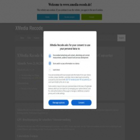 Скриншот главной страницы сайта xmedia-recode.de