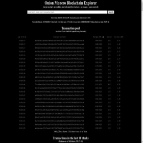 Скриншот главной страницы сайта xmrblockexplorer.org