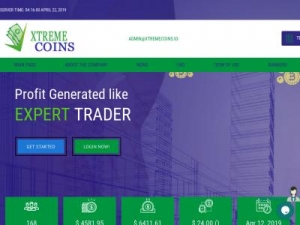 Скриншот главной страницы сайта xtremecoins.io