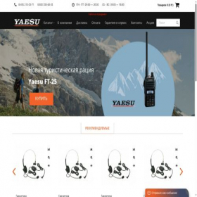 Скриншот главной страницы сайта yaesu-shop.ru