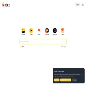 Скриншот главной страницы сайта yandex.com