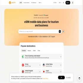 Скриншот главной страницы сайта yesim.app