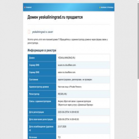 Скриншот главной страницы сайта yeskaliningrad.ru