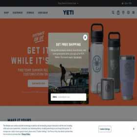 Скриншот главной страницы сайта yeti.com