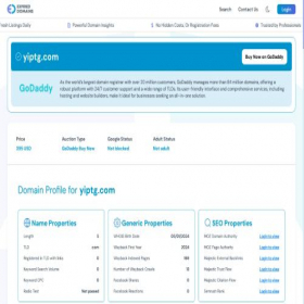 Скриншот главной страницы сайта yiptg.com