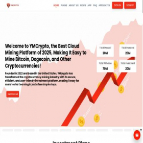 Скриншот главной страницы сайта ymcrypto.com
