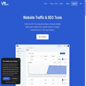 Скриншот главной страницы сайта yootraffic.com