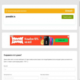 Скриншот главной страницы сайта yoowallet.ru