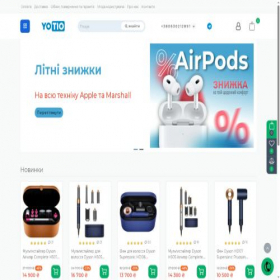 Скриншот главной страницы сайта yotio.com.ua