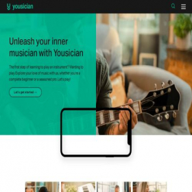 Скриншот главной страницы сайта yousician.com