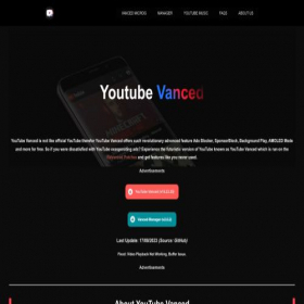 Скриншот главной страницы сайта youtubevanced.org