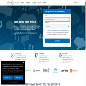 Скриншот главной страницы сайта ysense.com