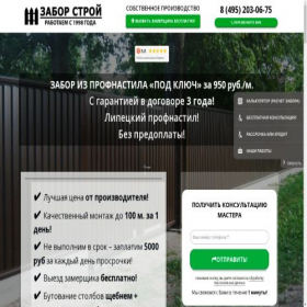 Скриншот главной страницы сайта zabor-stroy-mo.ru
