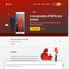 Скриншот главной страницы сайта zadarma.com