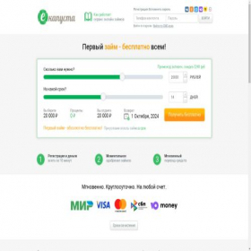 Скриншот главной страницы сайта zaim464.online