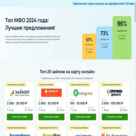 Скриншот главной страницы сайта zaimplus24.ru