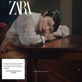 Скриншот главной страницы сайта zara.com