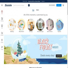 Скриншот главной страницы сайта zazzle.com