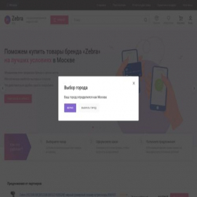 Скриншот главной страницы сайта zebra-torg.ru