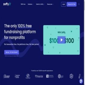 Скриншот главной страницы сайта zeffy.com
