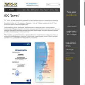 Скриншот главной страницы сайта zemchic.ru